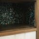Oak and marble bedside table