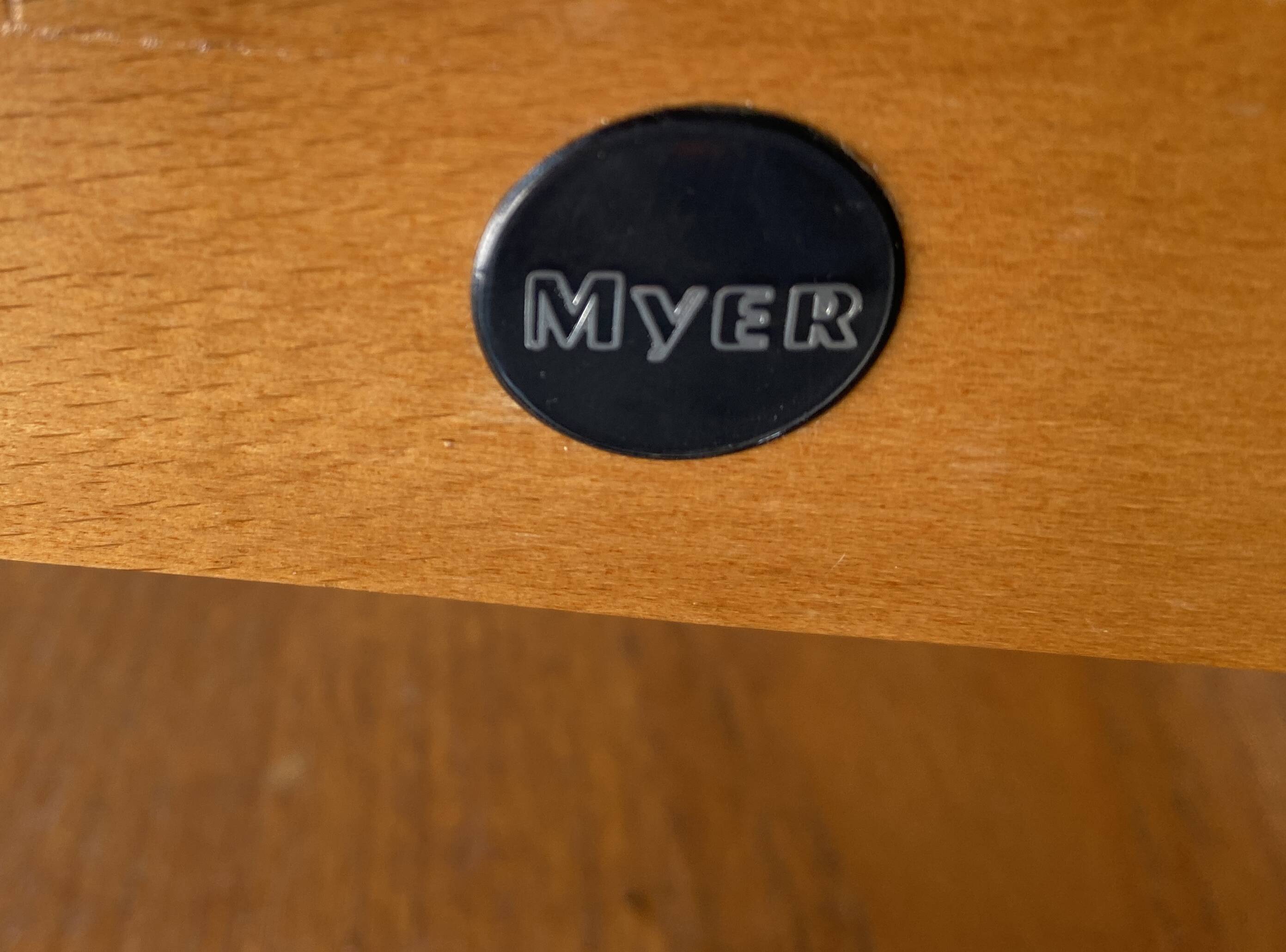 Mid-Century teak coffee table with smoked glass top by Myer