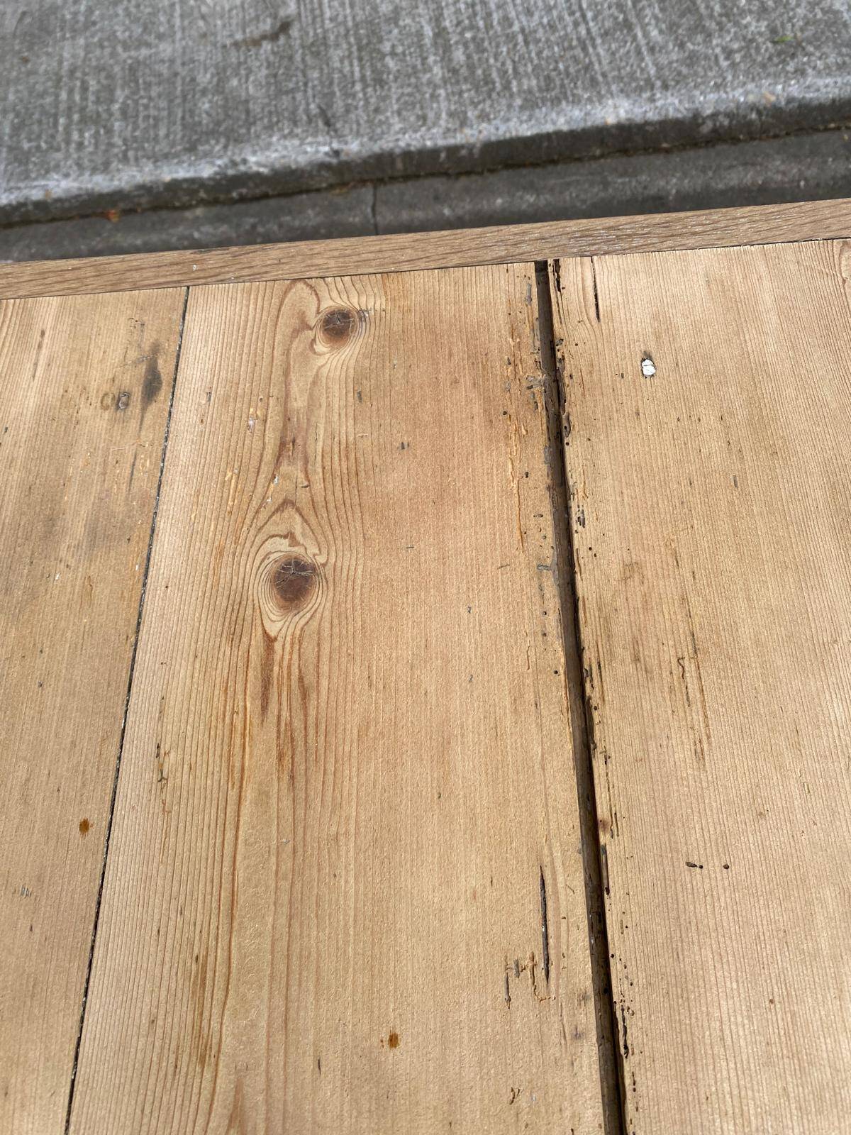 19th-century solid wood farmhouse table.