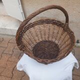 Woven wicker and hazel basket