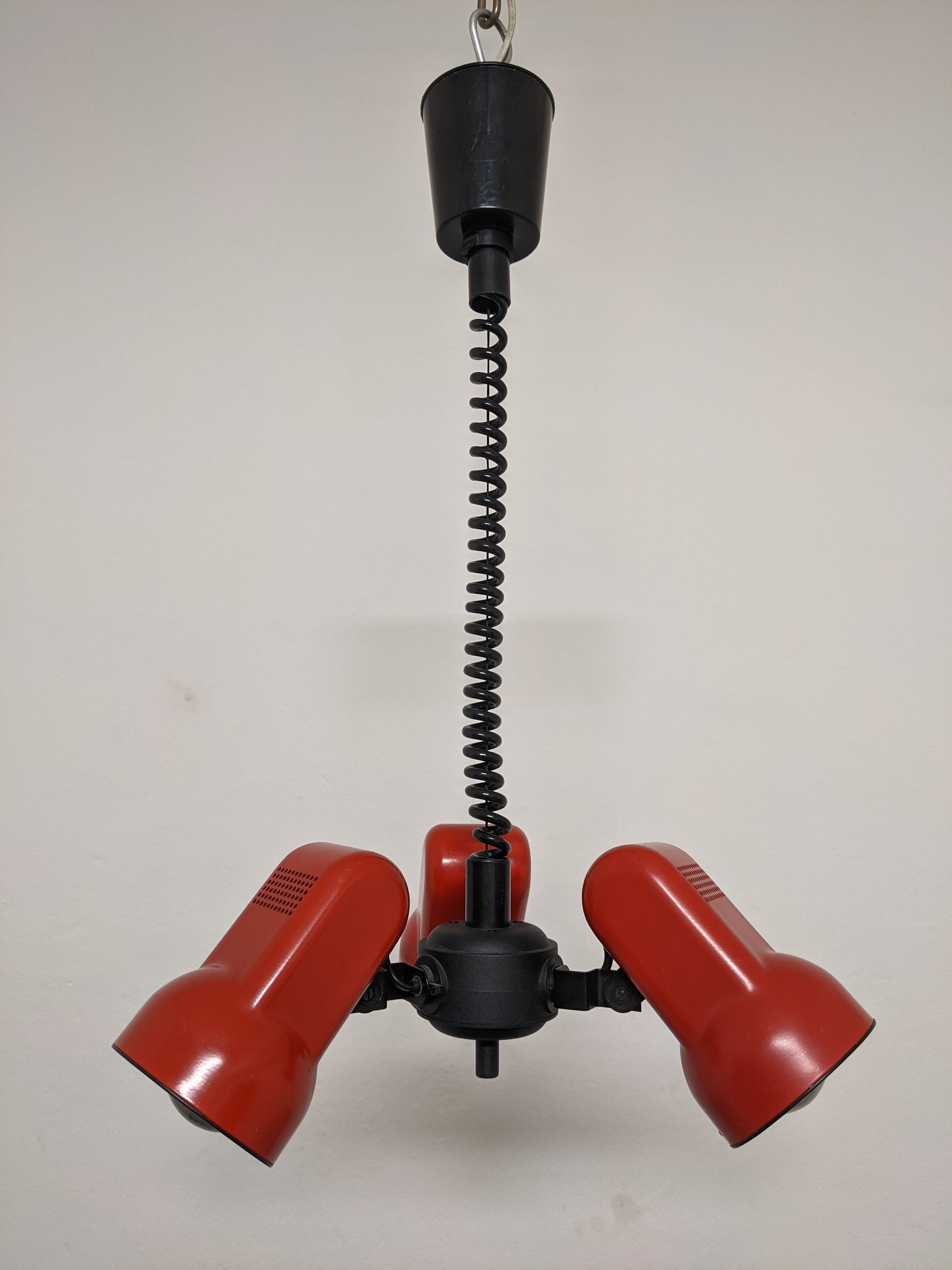 Chandelier with 3 spots of the 70s /80s of vrieland design