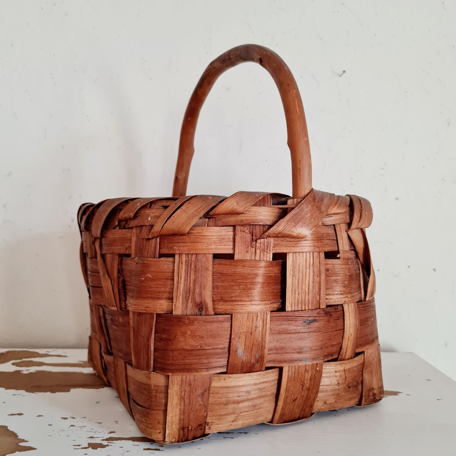 Vintage basket in natural fibers