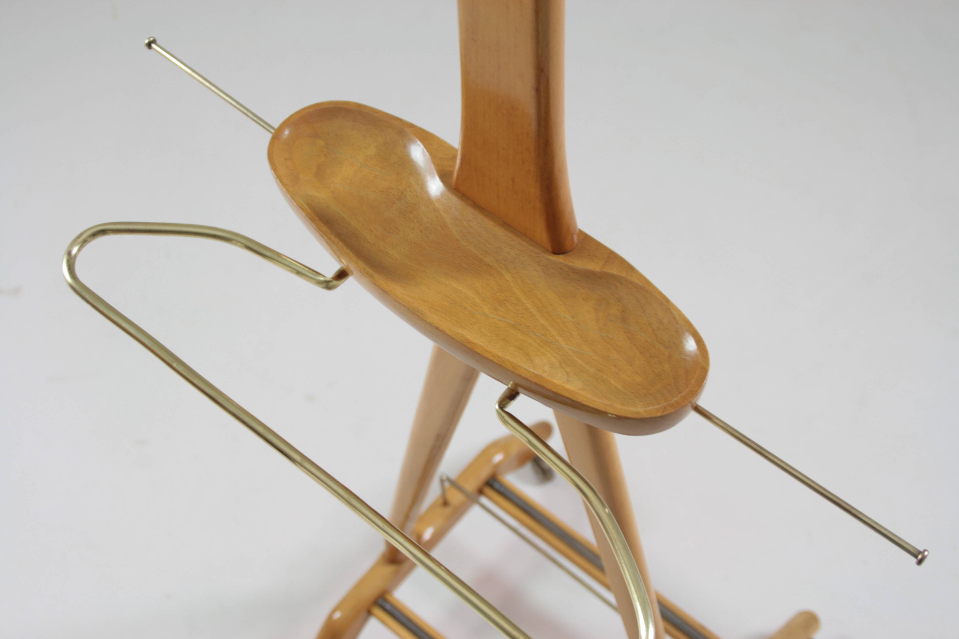 Vintage Italian beech valet by Ico Parisi for Fratelli Reguitti, 1950s