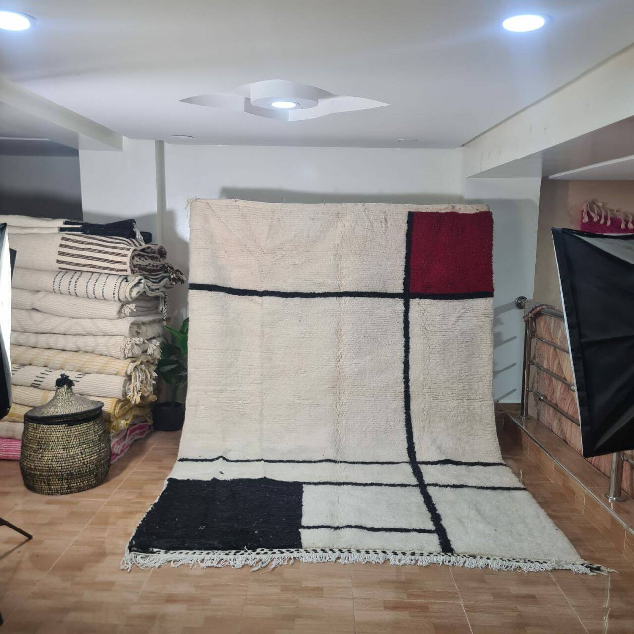 Handmade wool Berber rug 300X200 cm