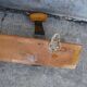 Scandinavian wall coat rack in wood and metal 8 hooks 60s 70s