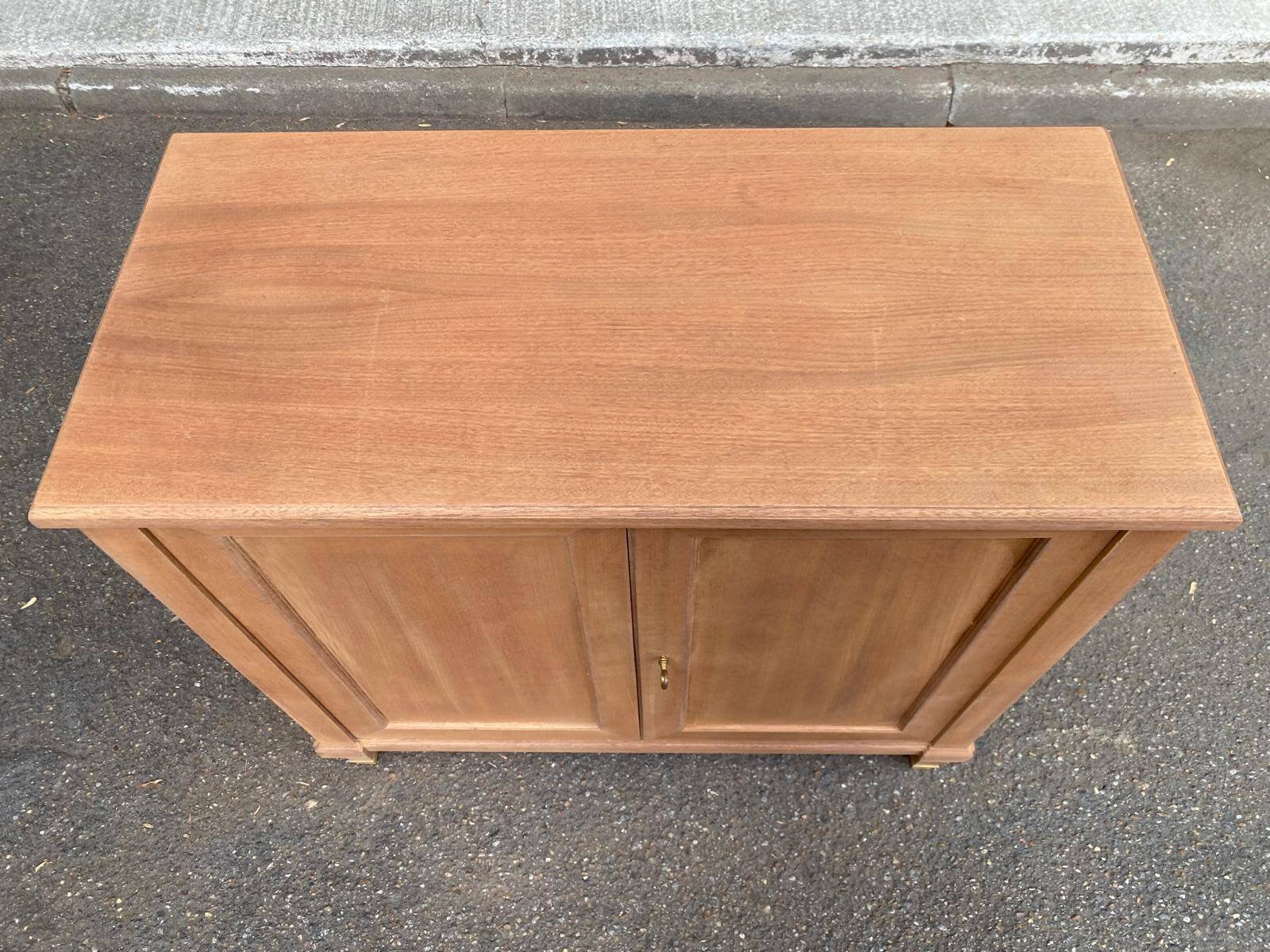Louis XVI buffet, shallow, stripped, made of solid mahogany, 1950.