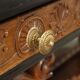 Antique console with a walnut mirror and green marble, Italy, 20th century.