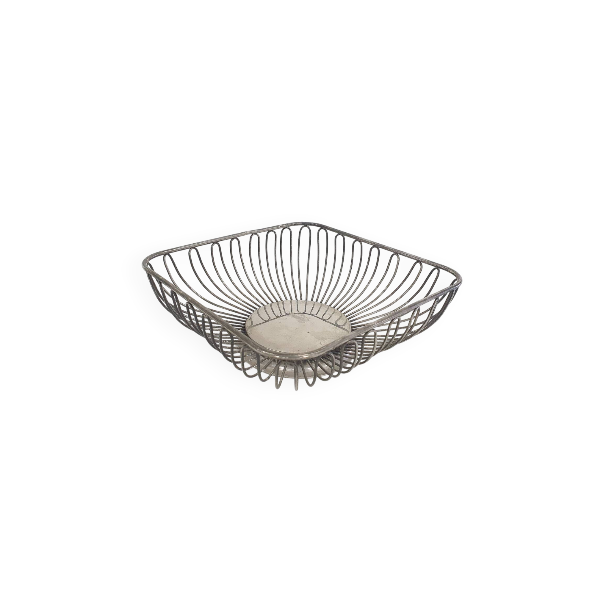 Wired square fruit bowl or bread basket, Italy 1970's