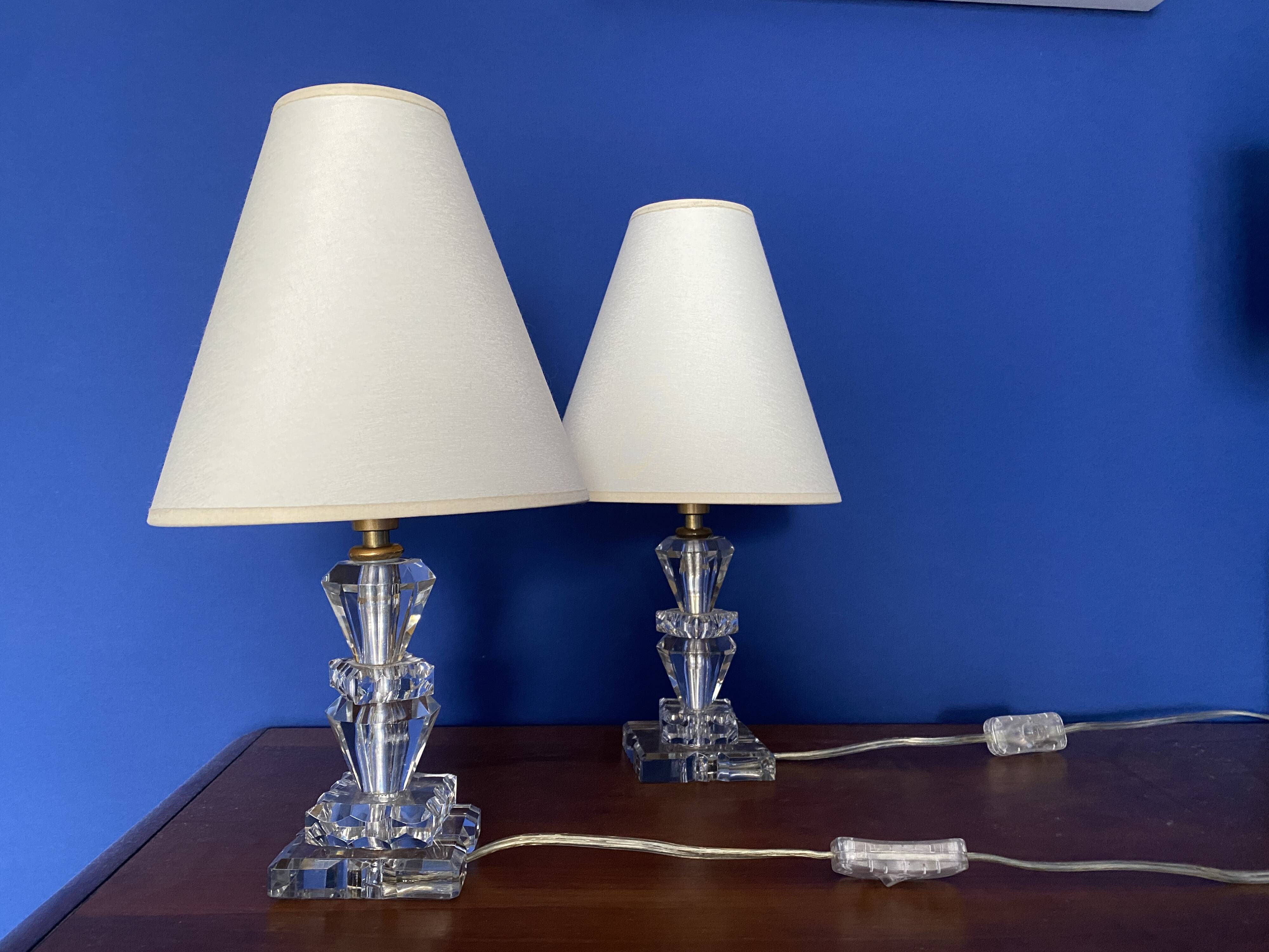 Baccarat - 2 Crystal bedside lamps