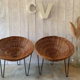 Pair of armchairs "baskets"