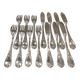 7 forks, 7 fish knives, silver-plated metal, Christofle Marly.