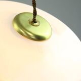 Mid-century italian brass and opaline pendant lamp