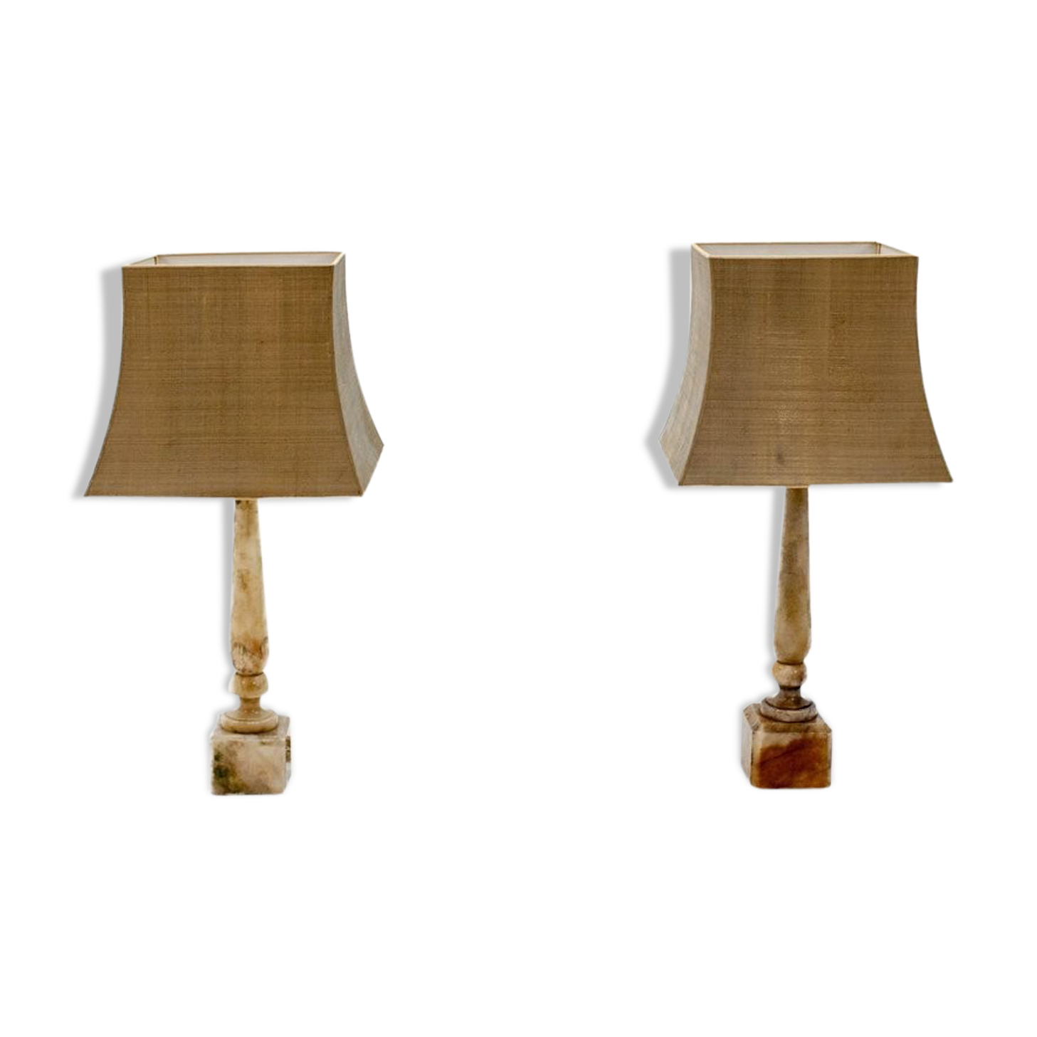 Two Marble Table Lamps