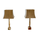Two Marble Table Lamps