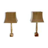 Two Marble Table Lamps