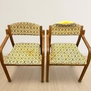 Bentwood armchairs, mid-century, upholstered, TON, 1960s, Czechoslovakia