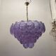 Large Retro Shell Glass Lavender Blue Chandelier