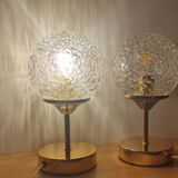 Duo lampes à poser en globes texturés