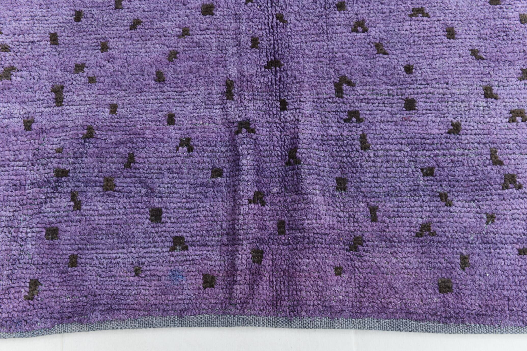 Purple & Brown Polka Dot Kilim Rug, 206x263Cm