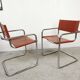Vintage bauhaus leather and chrome chair