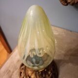 Luminaire globe verre ouraline ancien Art nouveau fin 19e début 20e siècle