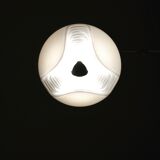 White glass Wave pendant lamp by Koch and Lowy for Peill and Putzler