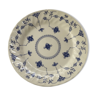 White porcelain plate floral blue pattern