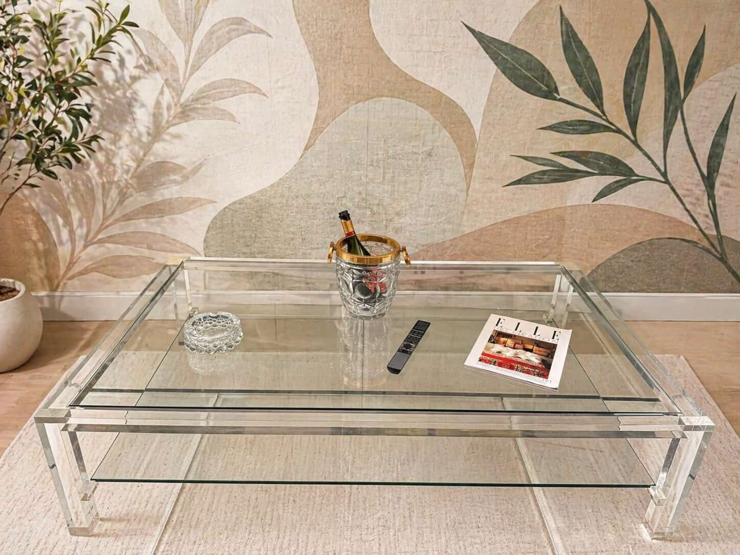 Table basse Altuglass et verre David Lange