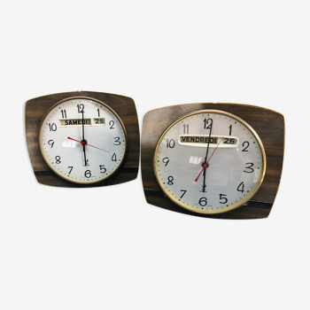 Rare duo of vintage roll clocks JAZ Licato 1960