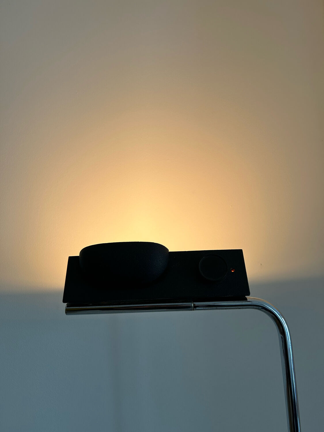 Vintage adjustable floor lamp, chrome and black, Gismondi for Artemide, Italy 1980