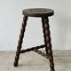 Antique turned wooden tripod stool