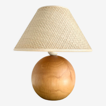 Blond wood ball lamp