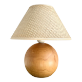 Blond wood ball lamp