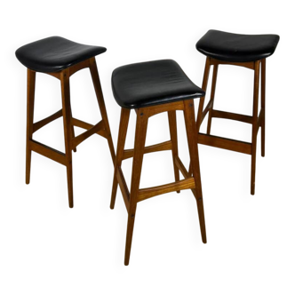 Set of three vintage bar stools by Johannes Andersen in teak – Danish design from the 1960s.