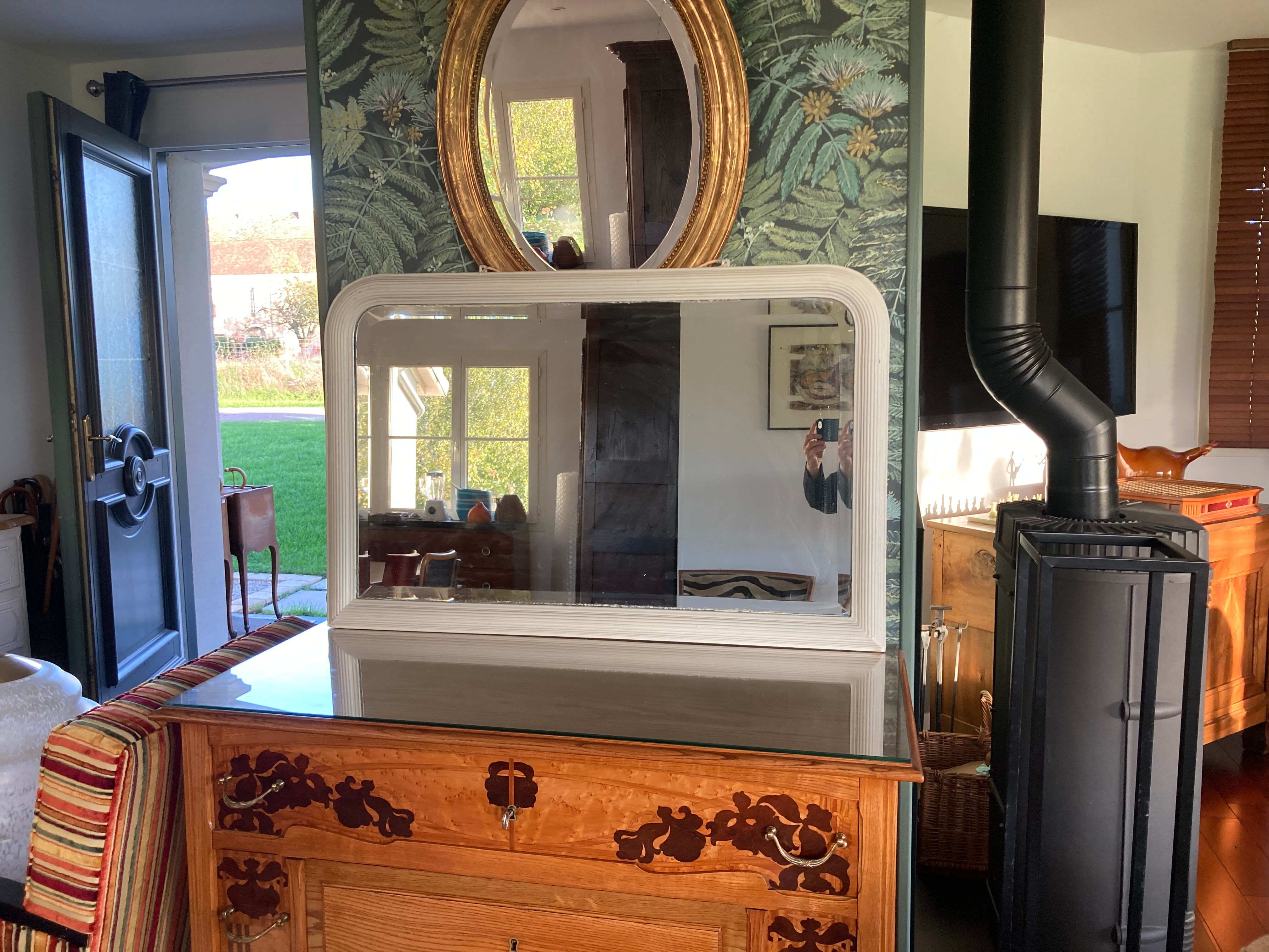 Old mirror louis philippe painted