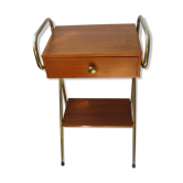 Table  ou de chevet bois et métal 1950 60