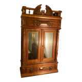 Lion's head oak shelf cabinet