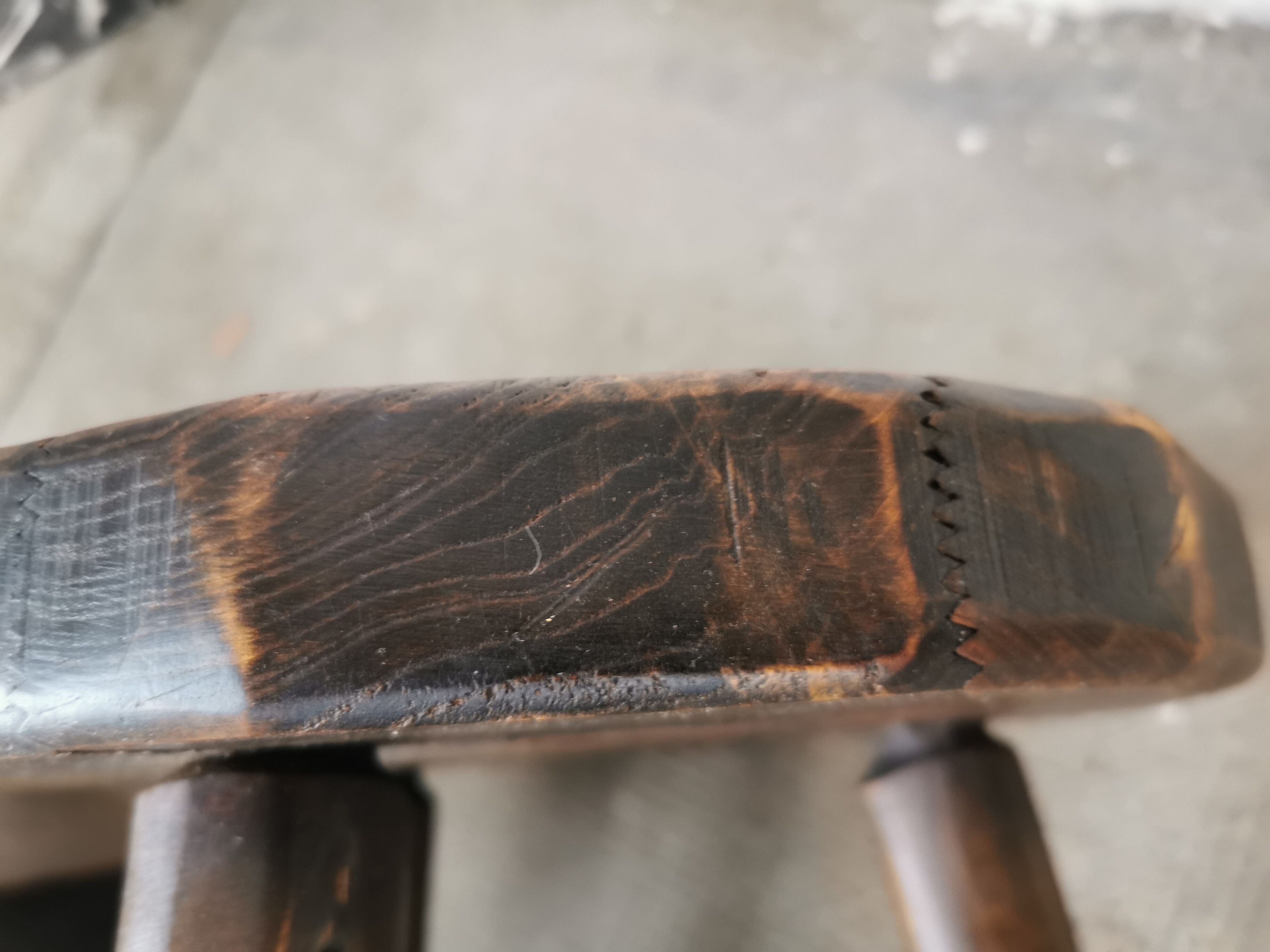 Pair of brutalist wooden stools