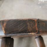 Pair of brutalist wooden stools