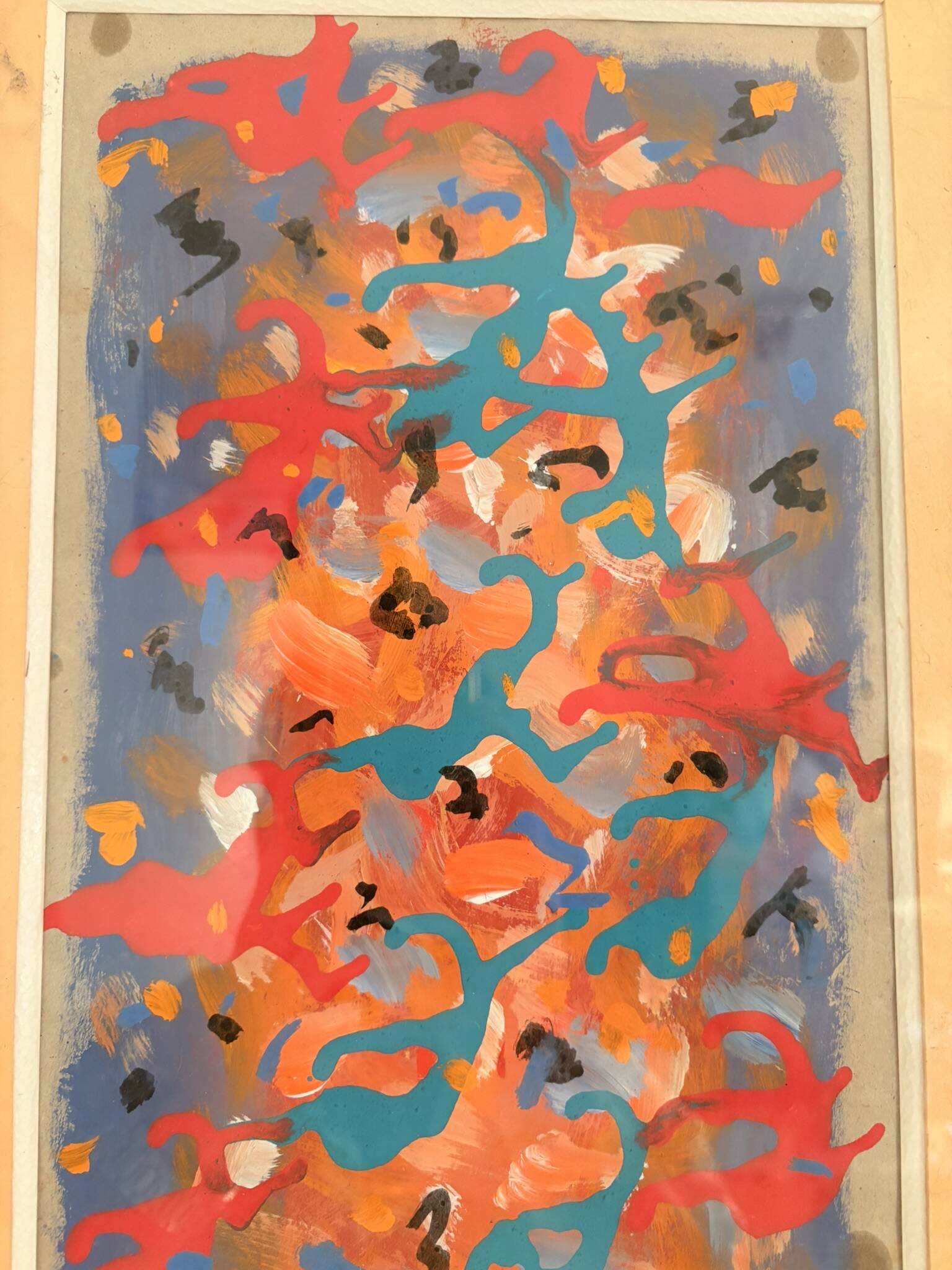 Framed Paper Painting WILLIAM BRUI contemporary abstract modernism