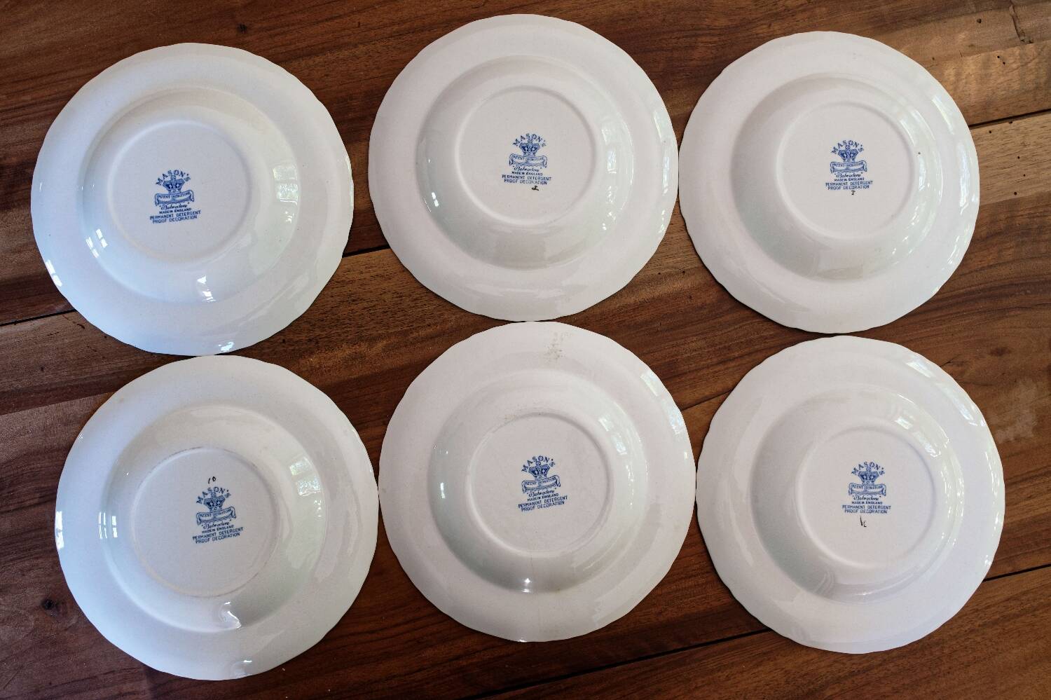 lot of 6 old hollow plates English earthenware Mason's