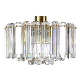 Elegant brass light fixture, crystal glass Floria, Kalmar, Austria, 1970.