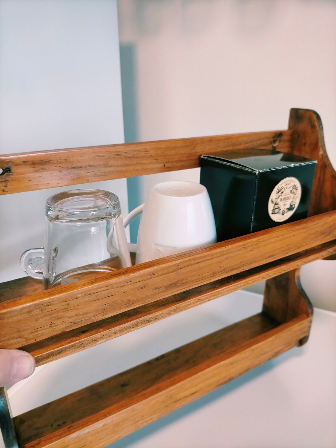 Vintage wooden wall shelf