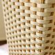 Retro plastic wicker basket with wooden frame