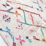 Berber rug Boujaad ecru with colorful patterns 279x188cm