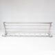 Large wall-mounted coat rack in aluminium with shelf, c. 1980 (100 cm)