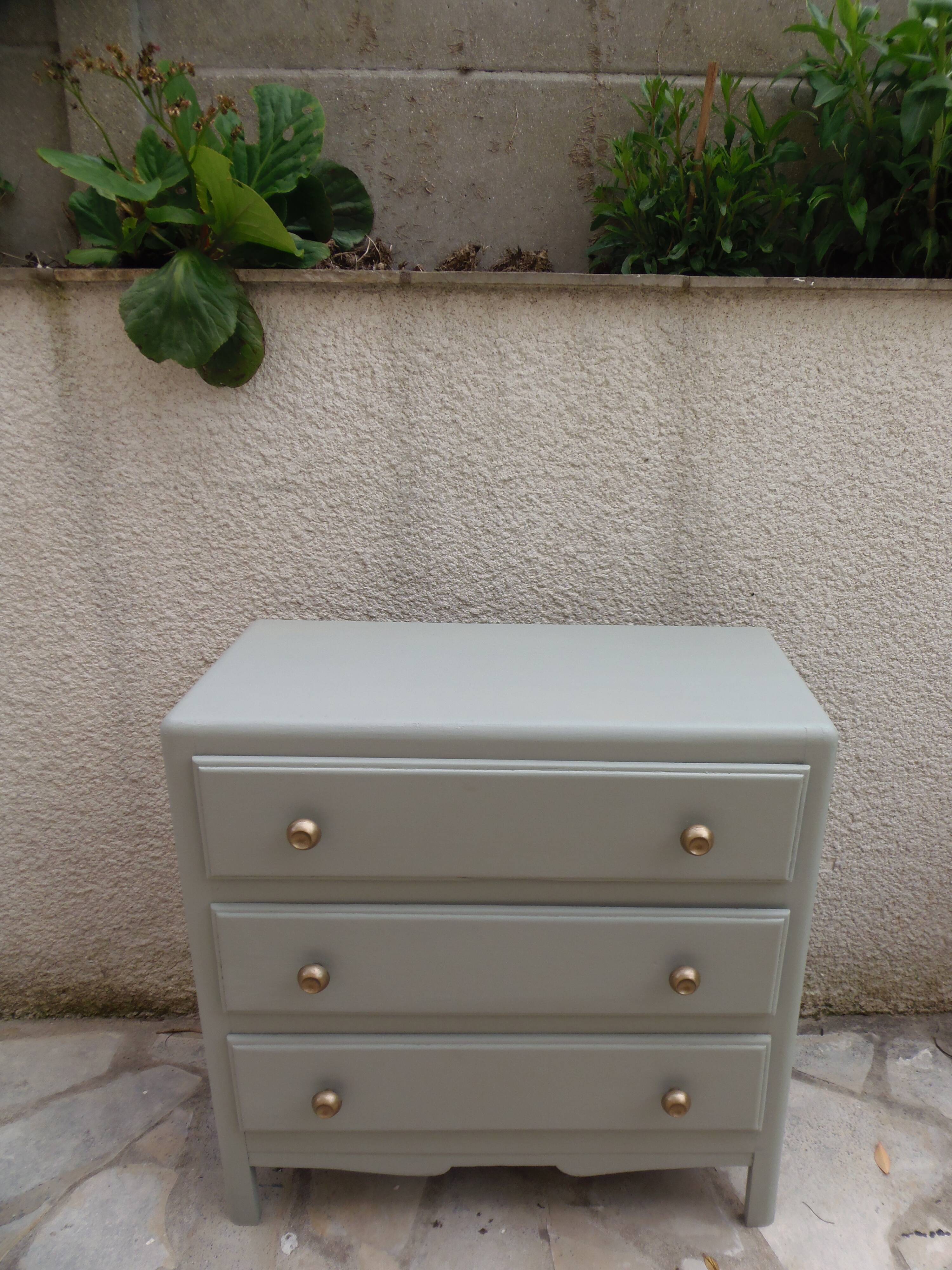 1950s commode enhanced in verdigris.