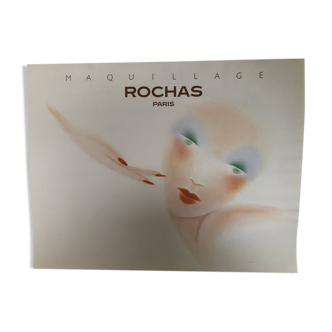 Affiche maquillage Rochas  années 1980