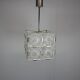 Mid-Century Square Clear Glass Pendant by K. Šenov, 1960s, Czechoslovakia