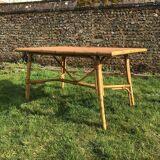 Vintage 1960 rattan table